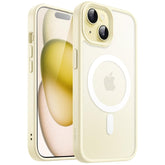 JETech Magnetic Case for iPhone 15 6.1-Inch Compatible with MagSafe, Translucent Matte Back Slim Shockproof Phone Cover (Yellow)